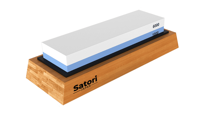 Satori Pietra per Affilare Doppia Grana 1000/6000 con Base in Bambù